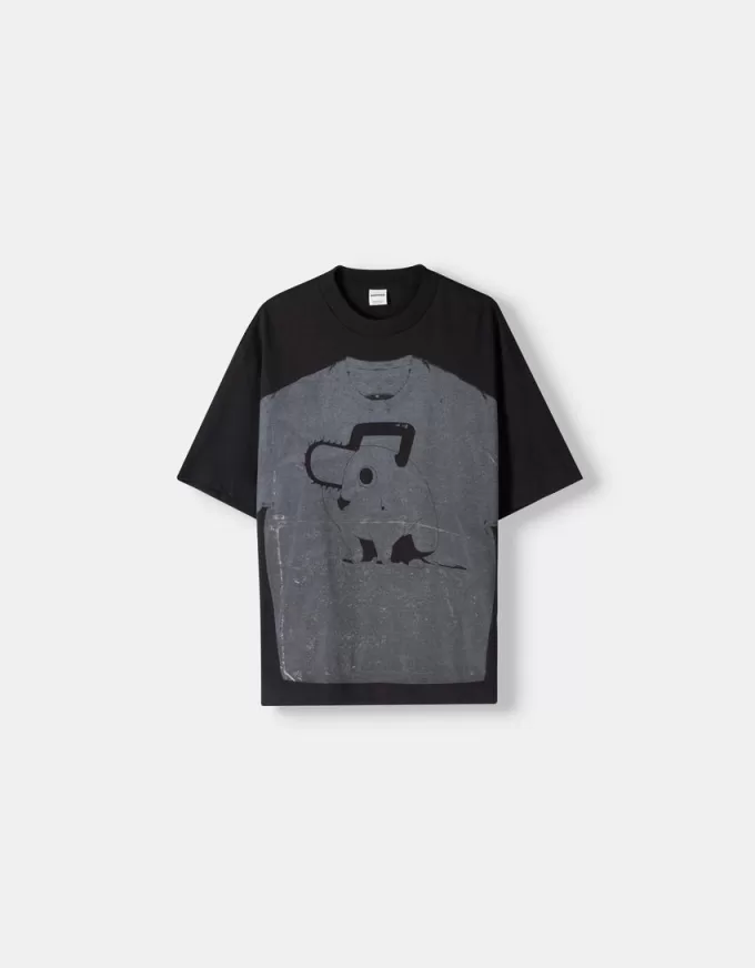 Kortärmad T-shirt för man med motorsåg Kortärmad T-shirt för man med motorsåg