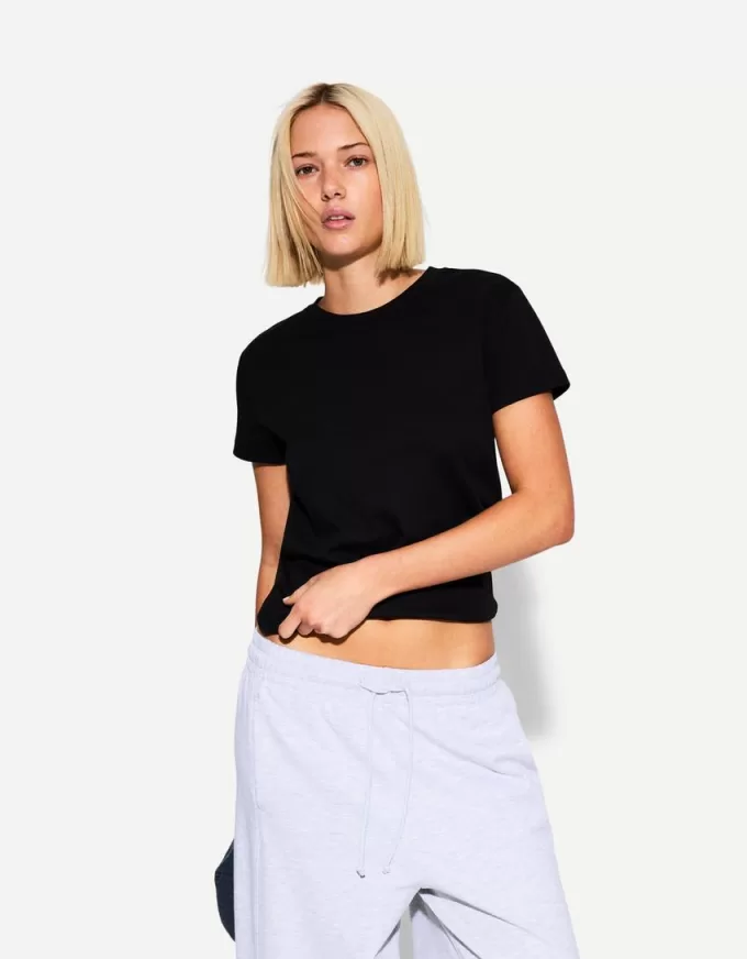 Kortärmad T-shirt i kraftig bomull Kortärmad T-shirt i kraftig bomull