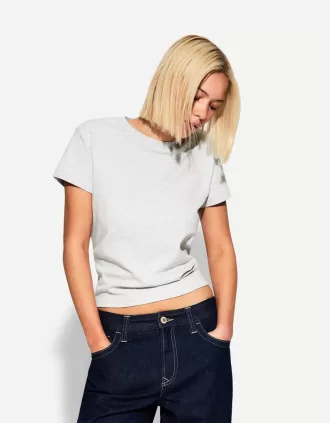 Kortärmad T-shirt i kraftig bomull