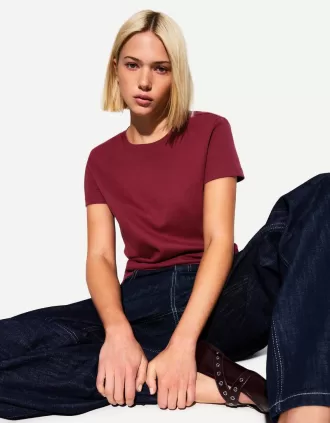 Kortärmad T-shirt i kraftig bomull