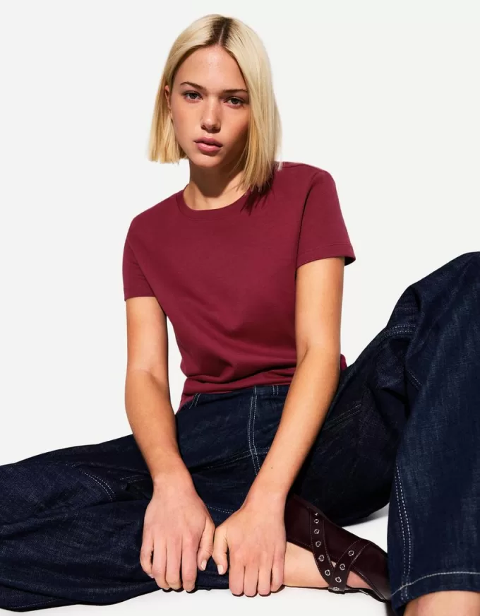 Kortärmad T-shirt i kraftig bomull Kortärmad T-shirt i kraftig bomull
