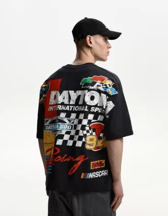 Kortärmad T-shirt med Nascar-tryck