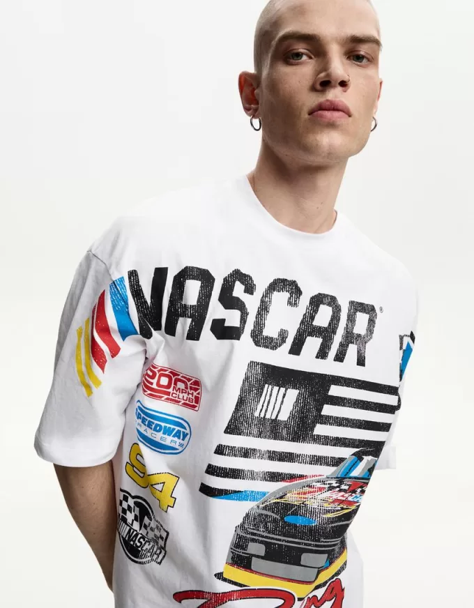 Kortärmad T-shirt med Nascar-tryck Kortärmad T-shirt med Nascar-tryck