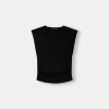 Kortärmad T-shirt med axelvaddar