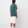 Kortärmad T-shirt med blekt effekt med tryck Kortärmad T-shirt med blekt effekt med tryck