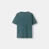 Kortärmad T-shirt med blekt effekt med tryck Kortärmad T-shirt med blekt effekt med tryck