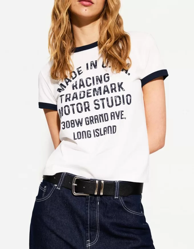 Kortärmad T-shirt med kontrasttryck
