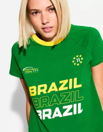 Kortärmad T-shirt med kontrasttryck