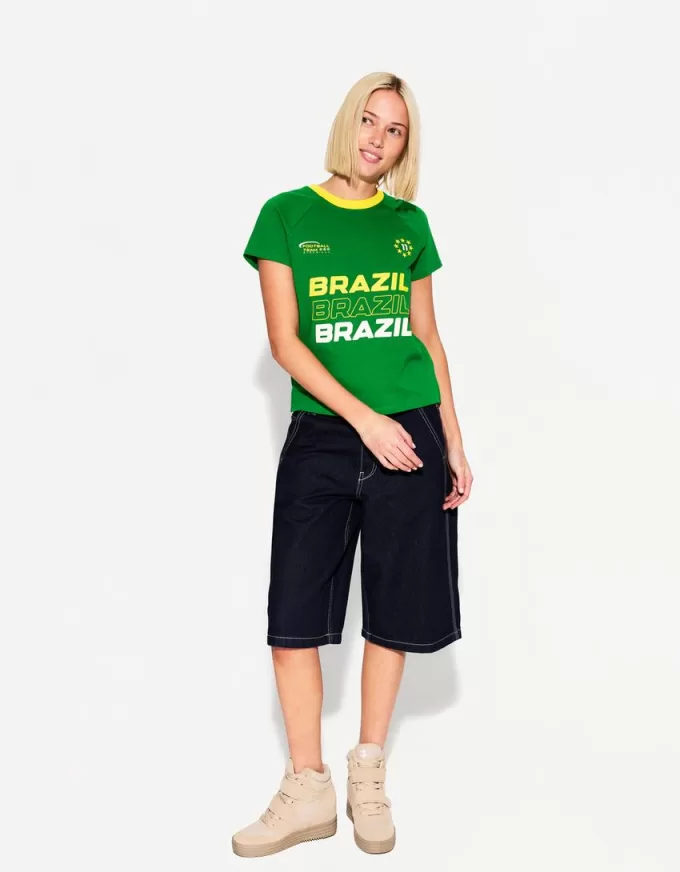 Kortärmad T-shirt med kontrasttryck