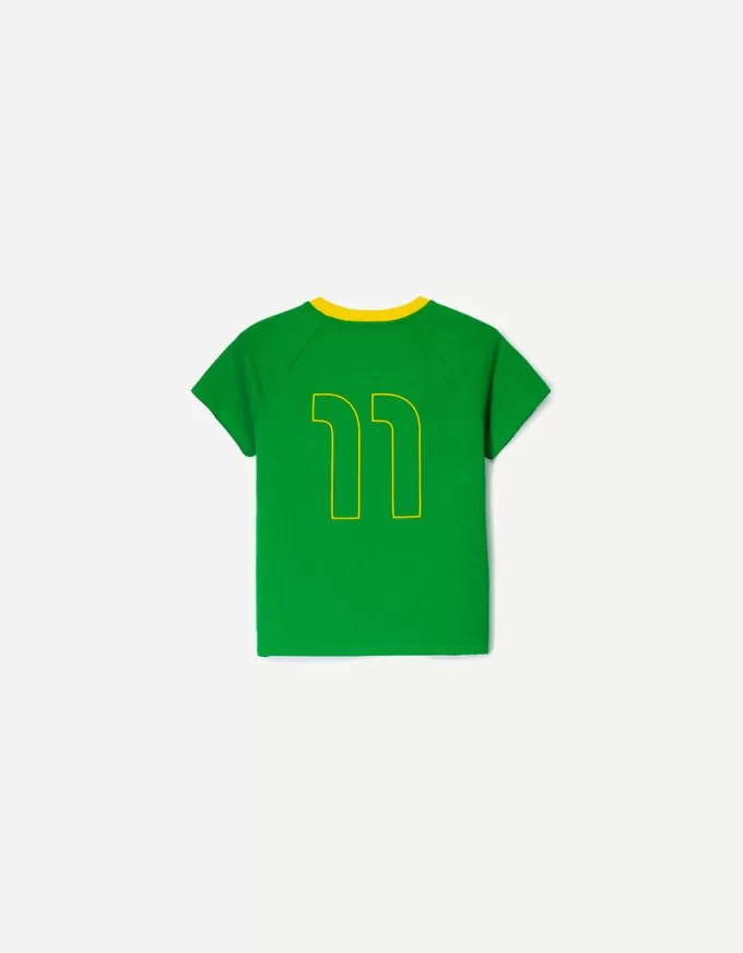 Kortärmad T-shirt med kontrasttryck
