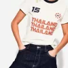 Kortärmad T-shirt med kontrasttryck