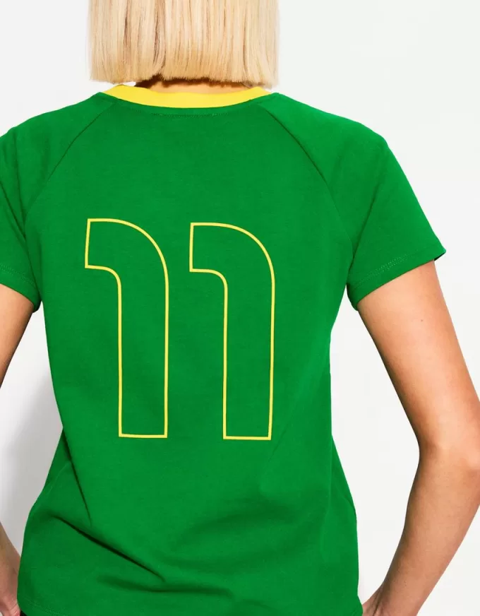 Kortärmad T-shirt med kontrasttryck