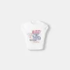 Kortärmad T-shirt med remmar bak