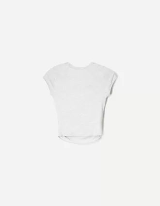 Kortärmad T-shirt med rynkning i sidan