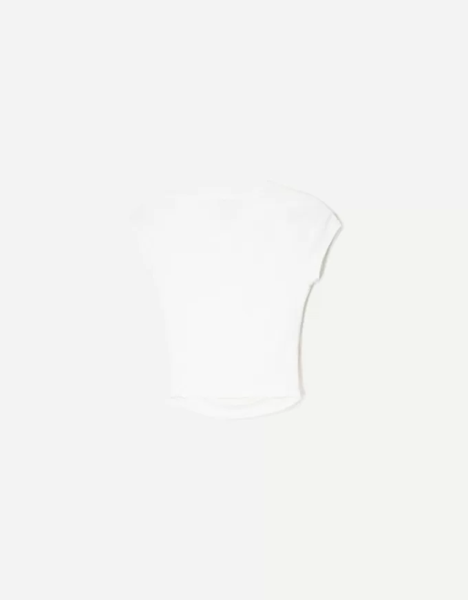Kortärmad T-shirt med rynkning i sidan Kortärmad T-shirt med rynkning i sidan