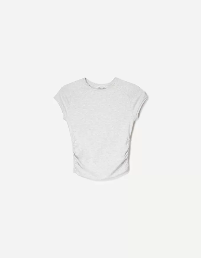 Kortärmad T-shirt med rynkning i sidan Kortärmad T-shirt med rynkning i sidan