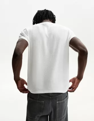 Kortärmad T-shirt med slubeffekt