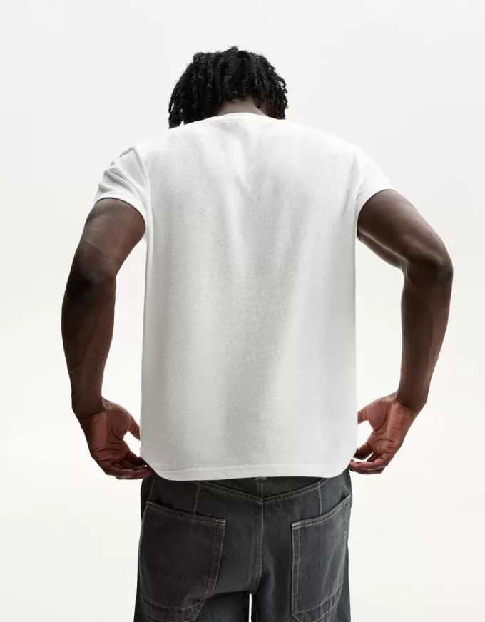 Kortärmad T-shirt med slubeffekt