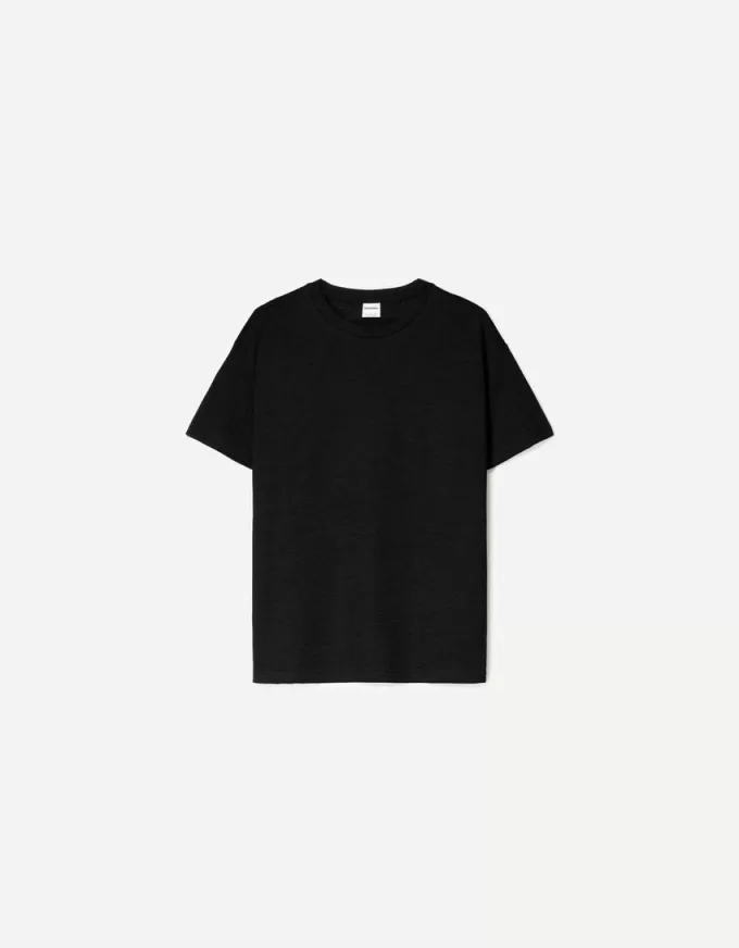 Kortärmad T-shirt med slubeffekt Kortärmad T-shirt med slubeffekt