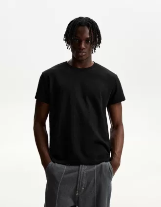 Kortärmad T-shirt med slubeffekt