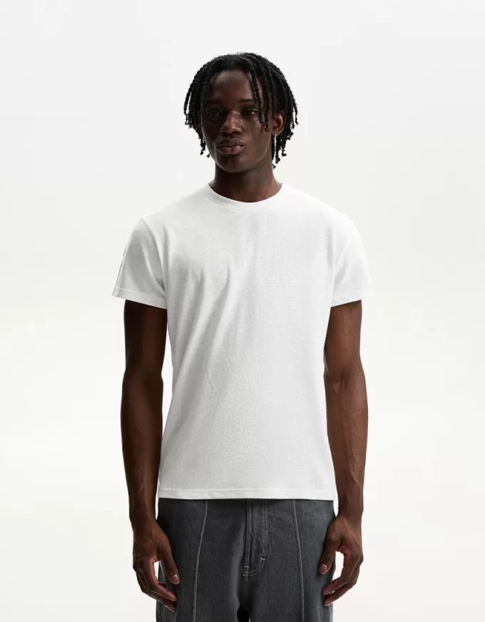 Kortärmad T-shirt med slubeffekt