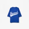 Kortärmad T-shirt med sportigt tryck i mesh Kortärmad T-shirt med sportigt tryck i mesh