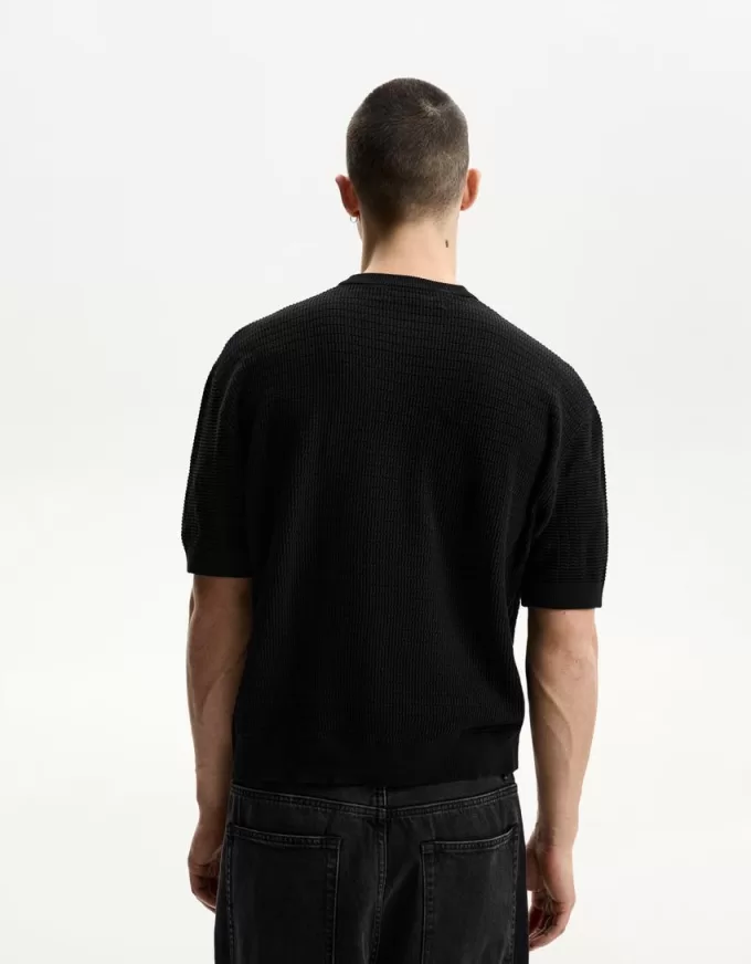 Kortärmad T-shirt med struktur