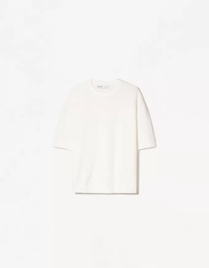 Kortärmad T-shirt med struktur Kortärmad T-shirt med struktur