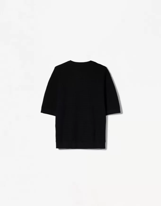 Kortärmad T-shirt med struktur