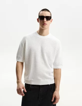 Kortärmad T-shirt med struktur
