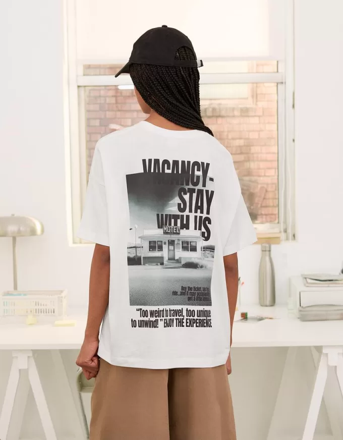 Kortärmad T-shirt med tryck