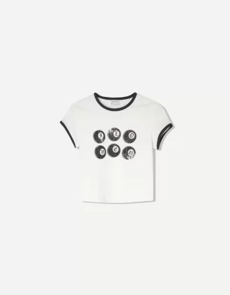 Kortärmad T-shirt med tryck