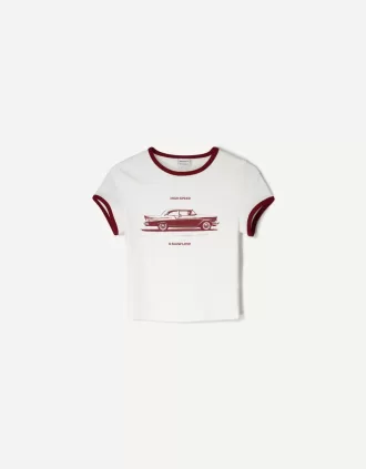 Kortärmad T-shirt med tryck