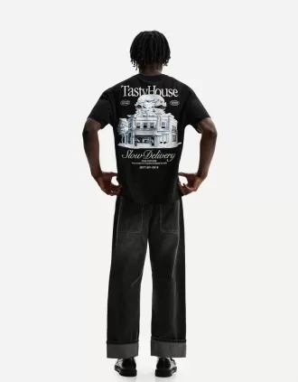 Kortärmad T-shirt med tryck