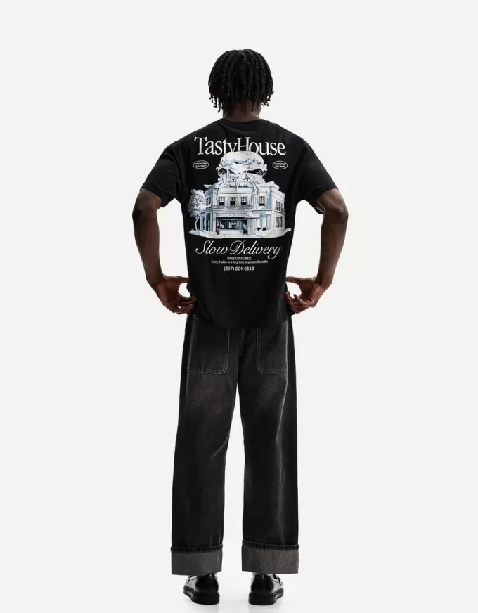 Kortärmad T-shirt med tryck Kortärmad T-shirt med tryck