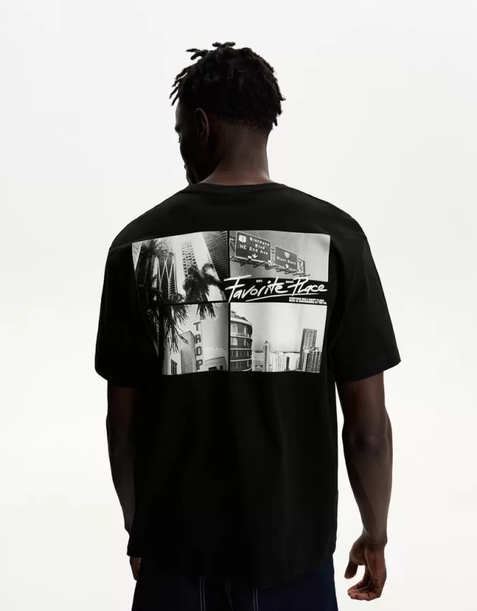 Kortärmad T-shirt med tryck Kortärmad T-shirt med tryck