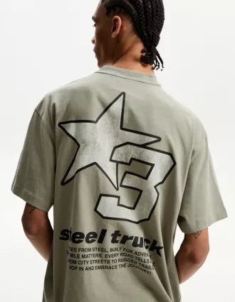 Kortärmad T-shirt med tryck