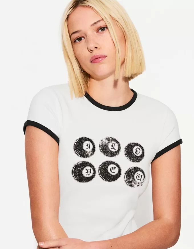 Kortärmad T-shirt med tryck Kortärmad T-shirt med tryck
