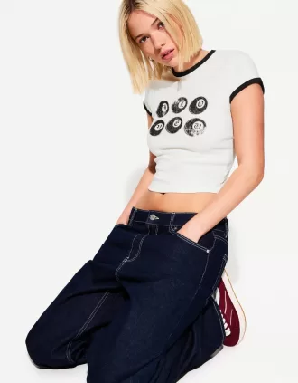 Kortärmad T-shirt med tryck