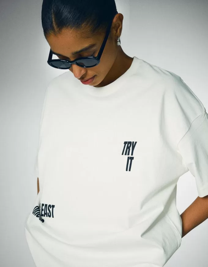 Kortärmad T-shirt med tryck