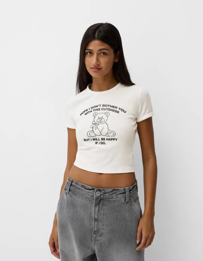 Kortärmad T-shirt med tryck Kortärmad T-shirt med tryck
