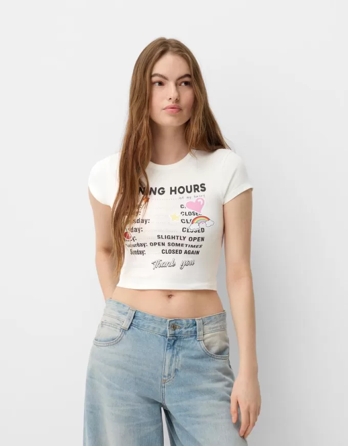 Kortärmad T-shirt med tryck