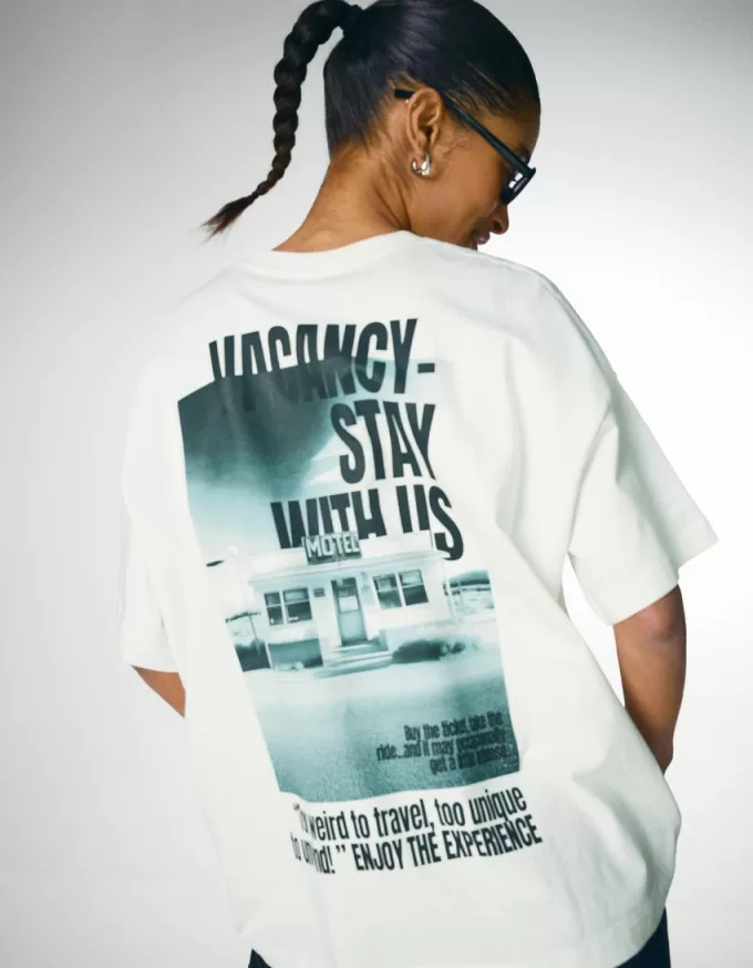 Kortärmad T-shirt med tryck