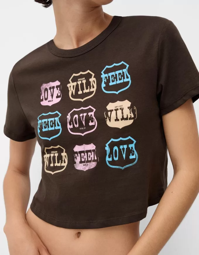 Kortärmad T-shirt med tryck