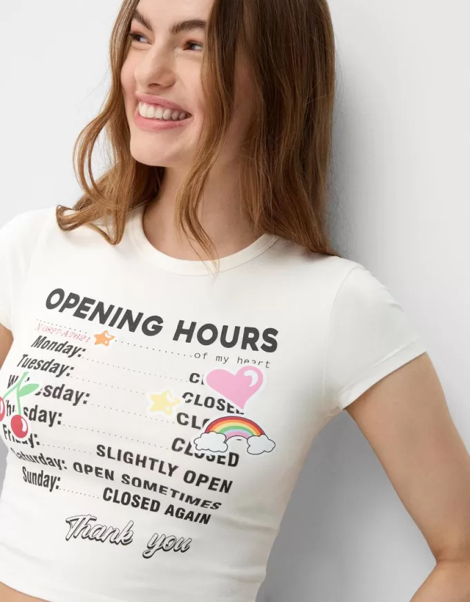 Kortärmad T-shirt med tryck