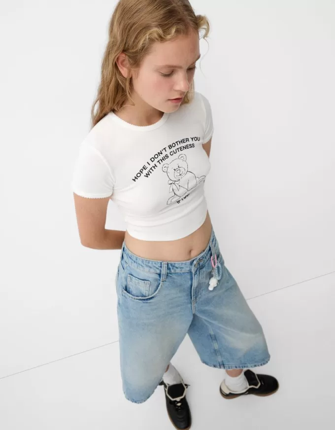 Kortärmad T-shirt med tryck