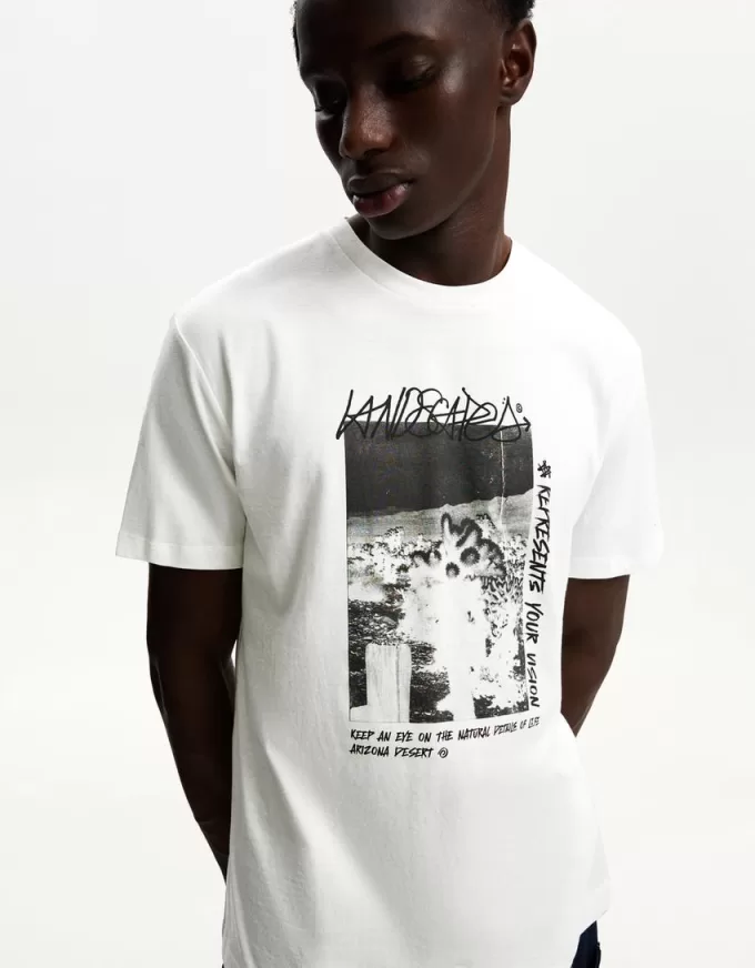 Kortärmad T-shirt med tryck Kortärmad T-shirt med tryck