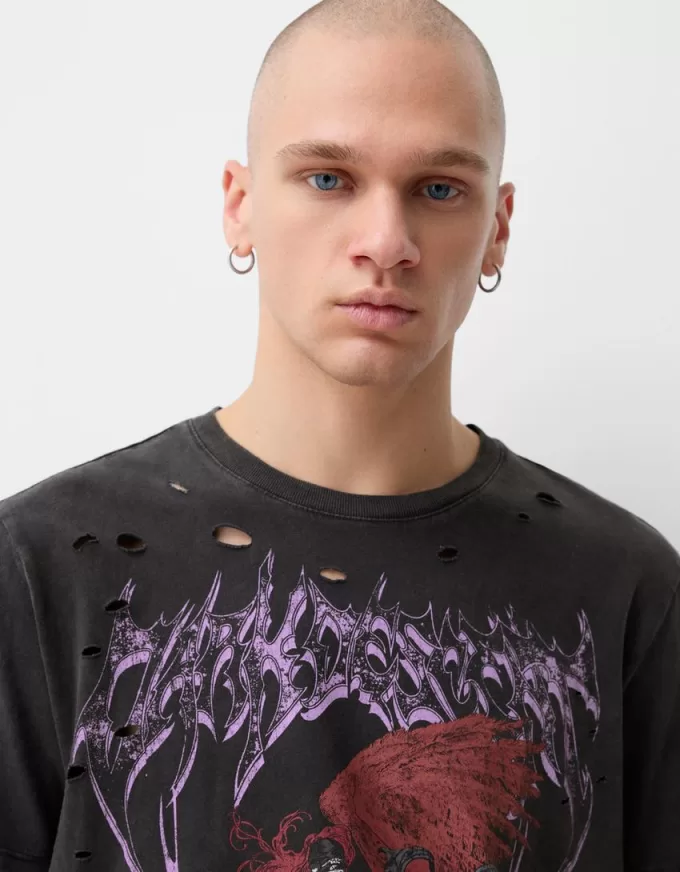 Kortärmad T-shirt med tryck Kortärmad T-shirt med tryck