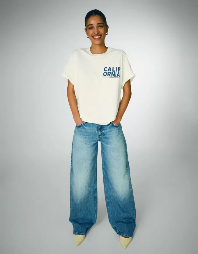Kortärmad T-shirt med tryck