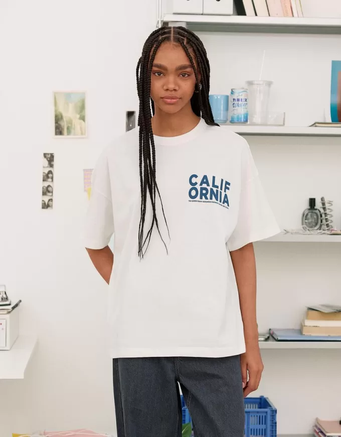 Kortärmad T-shirt med tryck